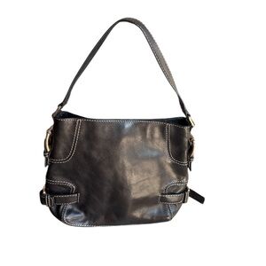 Michael Michael Kors black leather buckle bag